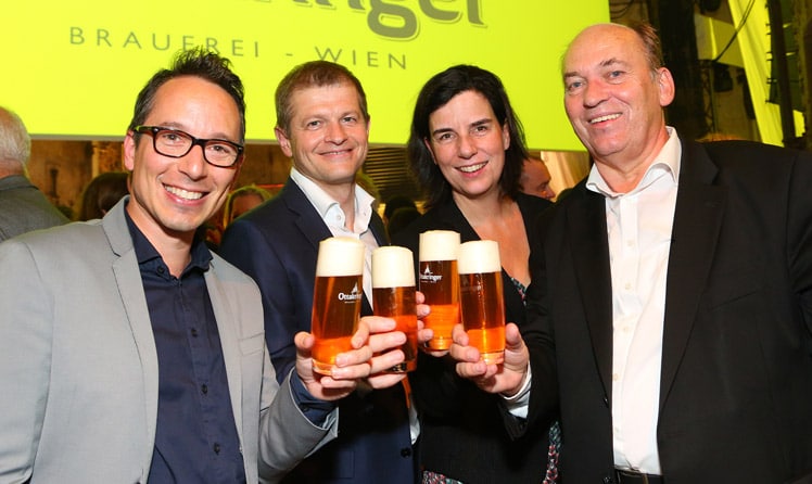 Peter L. Eppinger, Matthias Ortner, Christiane Wenckheim und Sigi Menz © Ottakringer Brauerei AG/APA-Fotoservice/Schedl