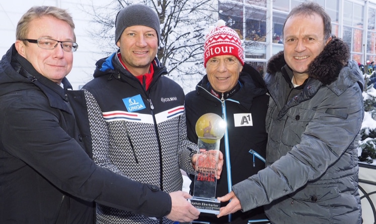 Michael Götzhaber, Stephan Eberharter, Peter Schröcksnadel und Thomas Prantner (c) ORF/Roman Zach-Kiesling