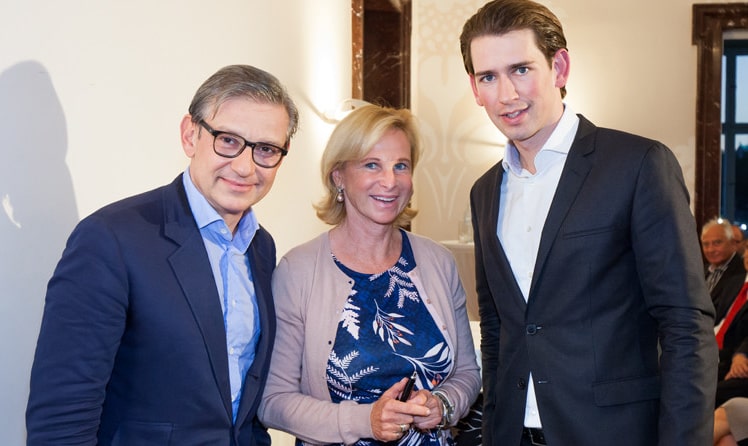 Markus Schindler, Gabi Spiegelfeld und Sebastian Kurz © leadersnet.at / D. Mikkelsen