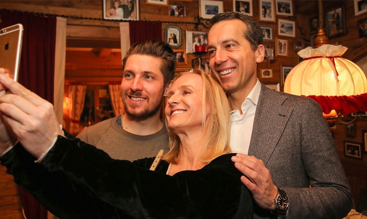 Marcel Hirscher, Eveline Steinberger-Kern und Christian Kern (c)GEPA pictures/ Daniel Goetzhaber