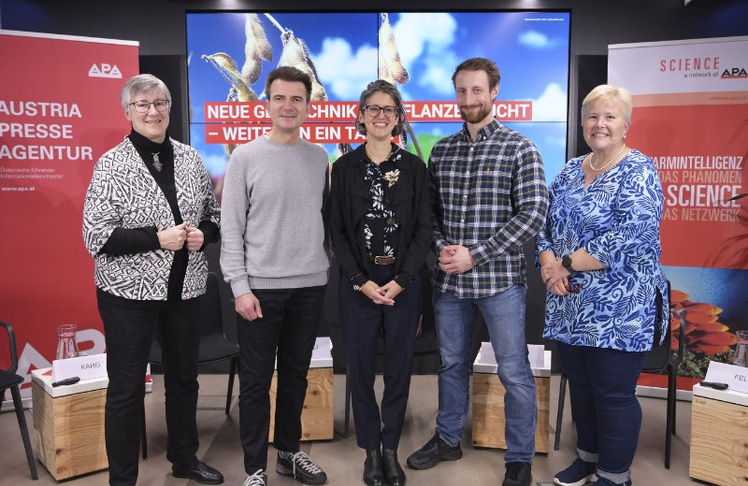 V.l.n.r.: Ortrun Mittelsten Scheid, Jens Karg, Lena Yadlapalli, Martin Moder und Ulrike Felt. © APA/APA-Fotoservice/Hörmandinger