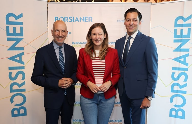 Martin Kocher (links), Claudia Plakolm und Dominik Hojas beim Börsianer Editor's Dinner 2023 © LEADERSNET/K. Schiffl