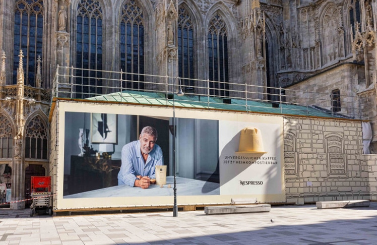 Nespresso sichert sich neues Megagerüst am Stephansdom Sakristei © Simon Kupferschmied