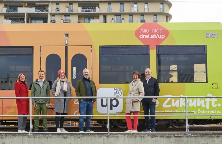 V.l.n.r.: Denise Waringer (UM Panmedia), Christian Leitner (UM Panmedia), Birgit Petritsch (Hutchinson), Alexander Binder (Hutchinson), Andrea Groh (Gewista) und Alexander Groß (Gewista) © Gewista