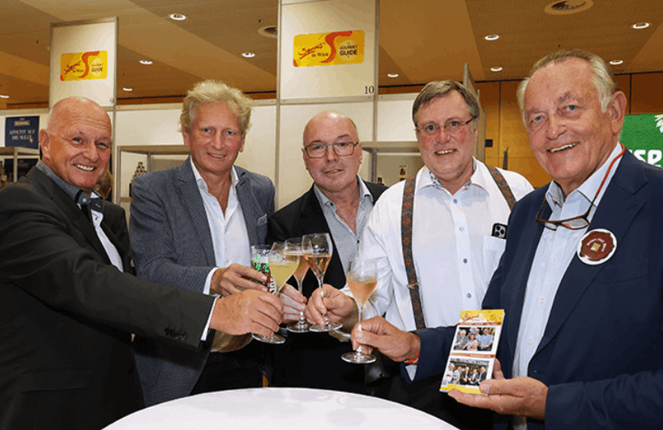 V.l.n.r.: Klaus Puza (GF Landesinnung der Lebensmittelgewerbe), Gerhard Riedler (GF RMA), Leonhard Specht (Inhaber Burschik & Obm.Stv. Agrarhandel), Ewald Schwarz (Obm. Agrarhandel) und Erwin Pellet  © Bissuti