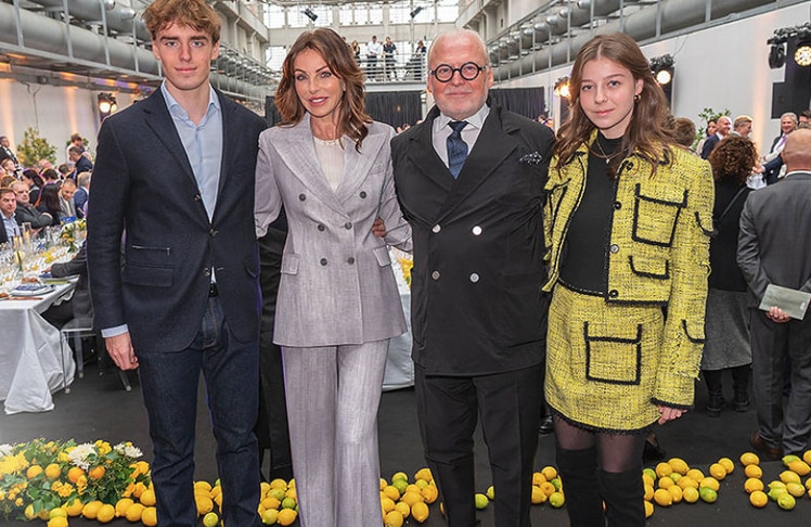 Max, Angelika, Wolfgang und Leonie Rosam bei der Präsentation der Erstausgabe von Falstaff Italia © Andreas Tischler