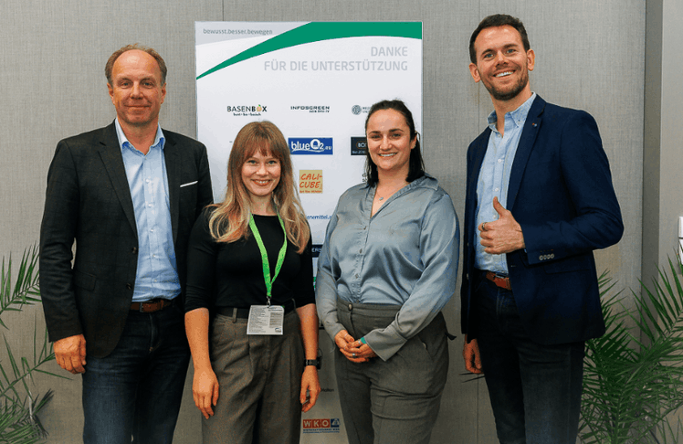 V.l.n.r.: Bernd Toplak (AUVA, Leiter der Präventionsabteilung der Landesstelle Wien), Sarah Pointner (WKW, Fachgruppe Personenberatung u. Personenbetreuung), Theresa Eckart (ÖBSV, Generalsekretärin) und Nik Kleemann (Energy Strategist for Peak Performance)