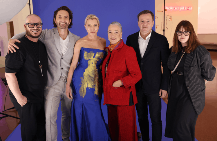 V.l.n.r.: Wolfgang Reichl, Mike Dickman (Schauspieler & Verlobter Heather Mills), Heather Mills, Agnes Husslein, Wolfgang Muth und Christine Schnöll © Katharina Schiffl