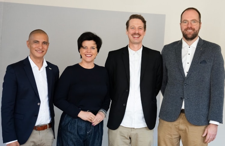 V.l.n.r.: Patricio Hetfleisch (Bereichsleitung Marketing & Kommunikation, Tirol Werbung), Karin Seiler (Geschäftsführerin, Tirol Werbung), Philipp Stelzer (Head of Sales, HQ Revenue) und Sven Blaurock (Head of Product, HQ Revenue)