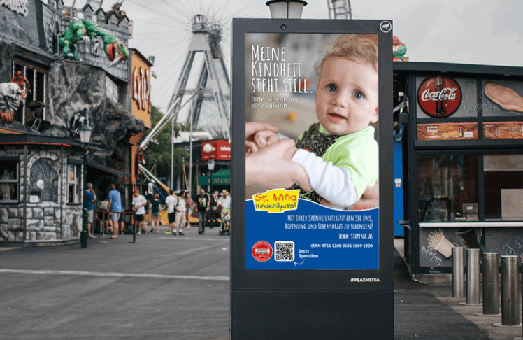 Mit einer Pro-Bono-Kampagne unterstützt monitorwerbung das St. Anna Kinderspital 