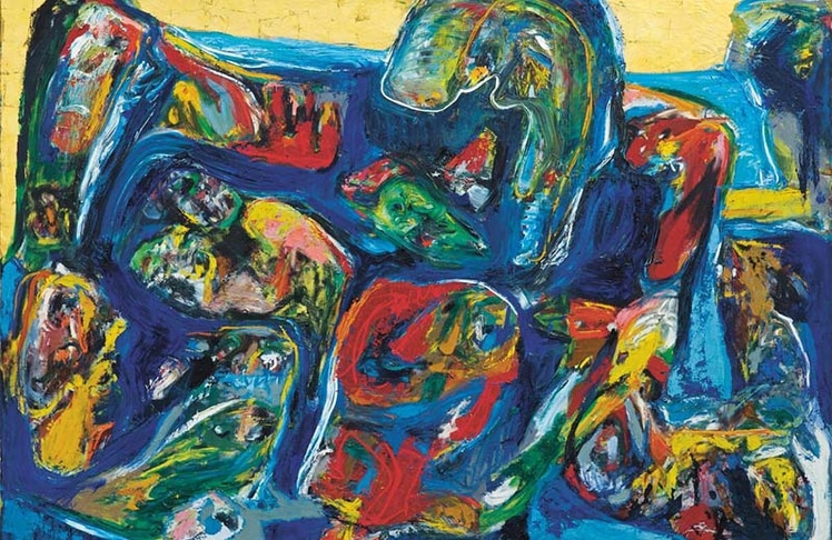Asger Jorn, Der Schaum der neuen Welle (Lècume d’une nouvelle vague), 1963–70, Öl auf Leinwand, 138 x 200 cm ©Museum Jorn