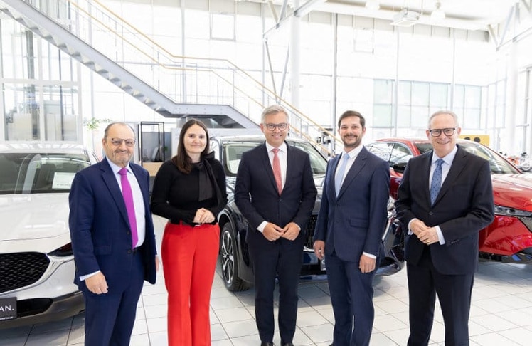 V.l.n.r.: Burkhard W. R. Ernst, Stephanie Ernst, Magnus Brunner, Maximilian Lemberger und Karl Mahrer © Deak/ÖVP Wien