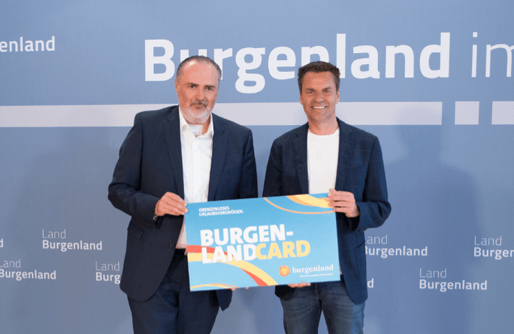 Landeshauptmann und Tourismusreferent Hans Peter Doskozil (links) mit Burgenland Tourismus-Geschäftsführer Didi Tunkel © Landesmedienservice Burgenland