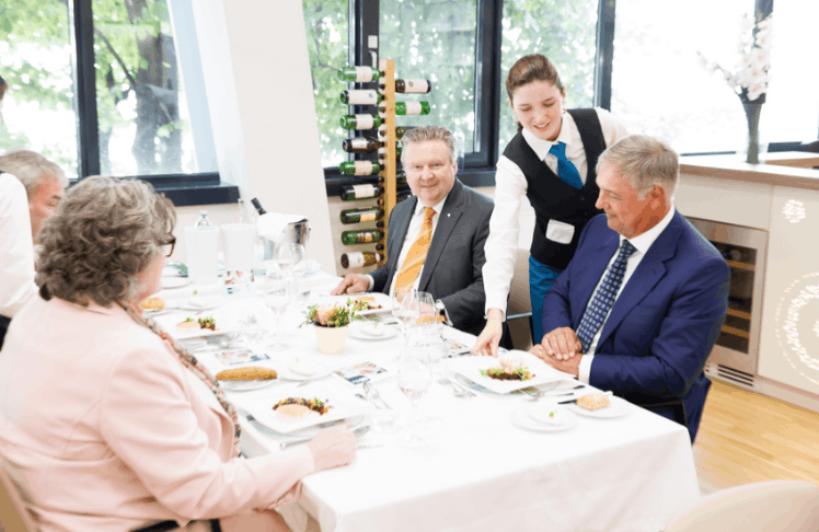 Michael Ludwig und Walter Ruck beim Prüfungsessen © Florian Wieser