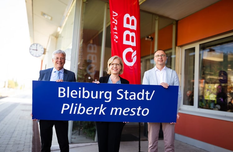 V.l.n.r.: Landeshauptmann von Kärnten Peter Kaiser, Bundesministerin für Klimaschutz Leonore Gewessler und Vorstand ÖBB-Infrastruktur AG Johann Pluy © ÖBB/evmedia 