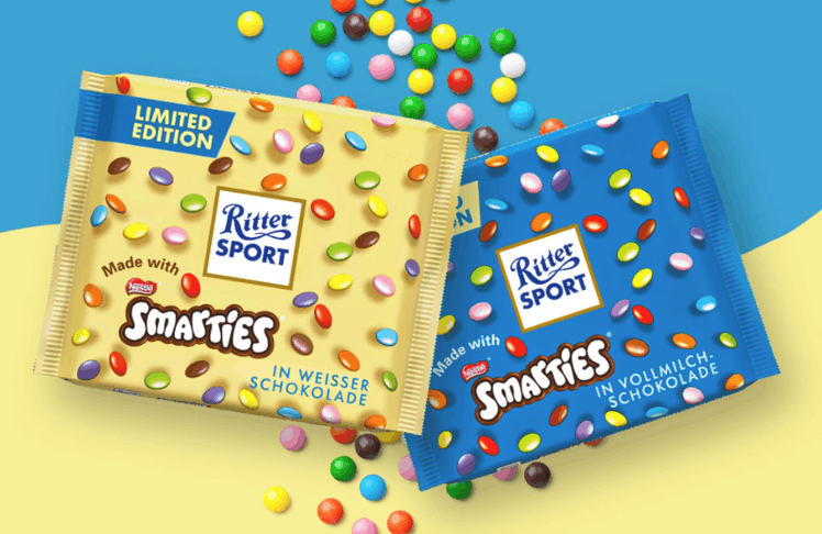 Ritter Sport Smarties Limited Edition in zwei Sorten © Ritter Sport 
