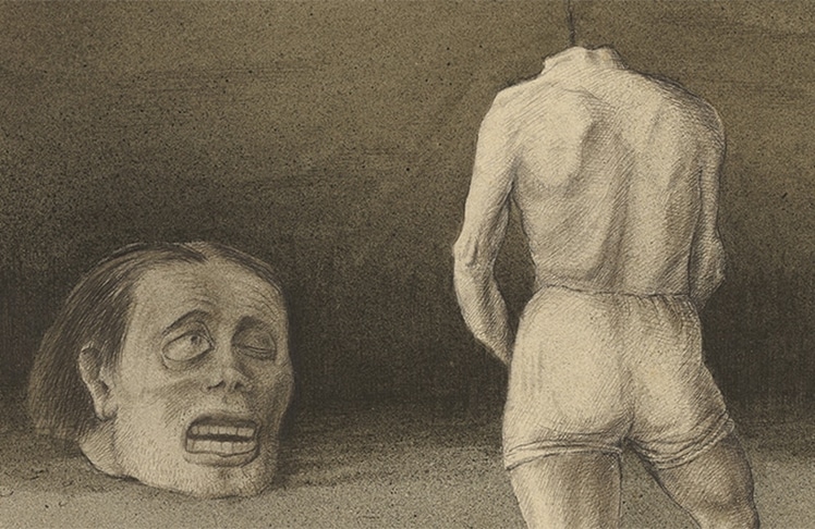 Alfred Kubin, Selbstbetrachtung (Detail), um 1901/02, Albertina, Wien ©Eberhard Spangenberg, München / Bildrecht, Wien 2024