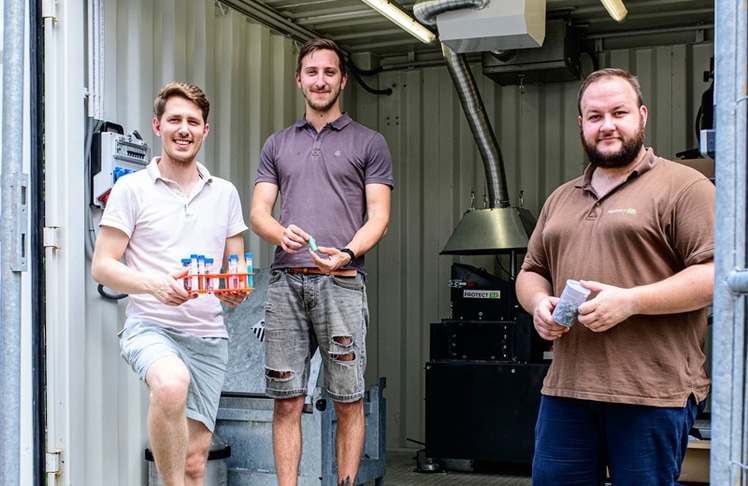 Die Gründer von ProtectLib (v.l.n.r.): Tobias Kopp, Chris Pichler und Jürgen Abraham © Uni Graz/Tzivanopoulos