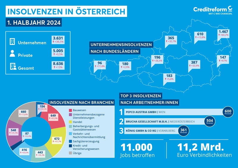 Insolvenzstatistik Kreditreform 1. HJ 2024