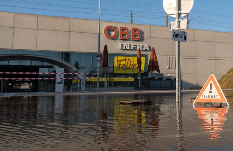 Bahnhof Tullnerfeld steht immer noch unter Wasser © ÖBB/Wegscheider