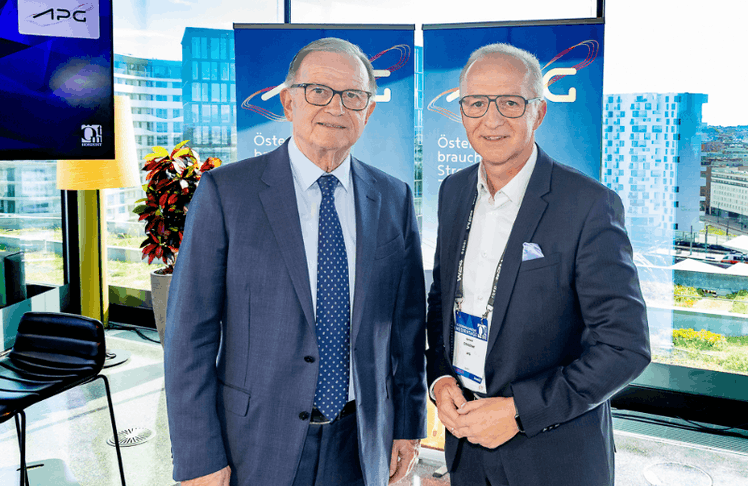 Karlheinz Kopf (Generalsekretär WKÖ) (l.) und Gerhard Christiner (Technischer Vorstand, APG) © LEADERSNET/ C. Mikes