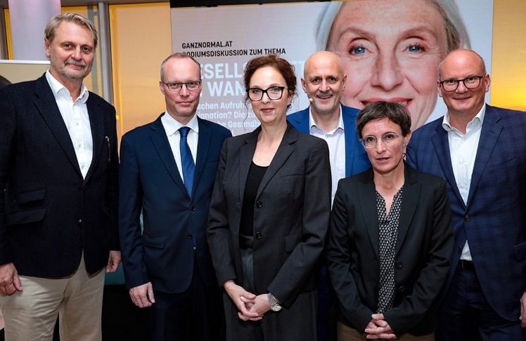 V.l.n.r.: Georg Psota, Alexander Biach, Christina Beran, Walter Osztovics, Katrin Skala und Julian Jäger © Günther Langegger